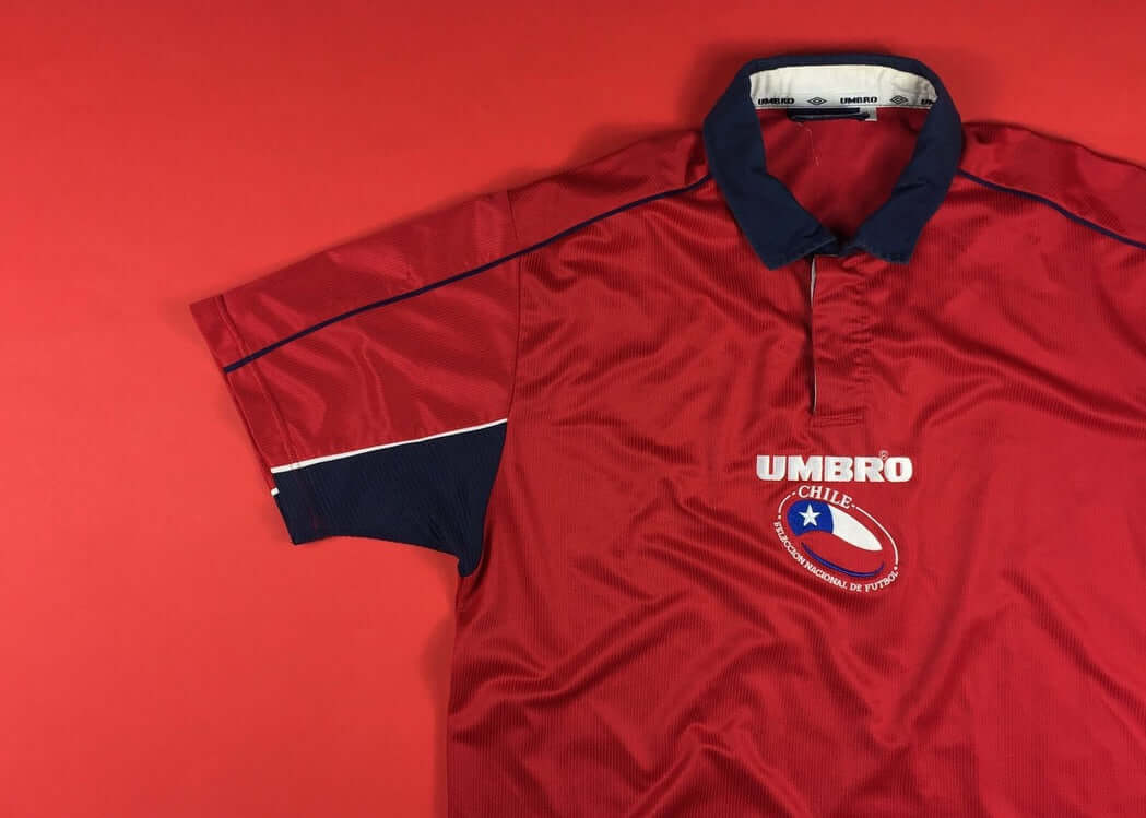 Maillot De Football Chili 2000-2003 Vintage - Domicile, Umbro, Taille L - Occasion Très Bon État