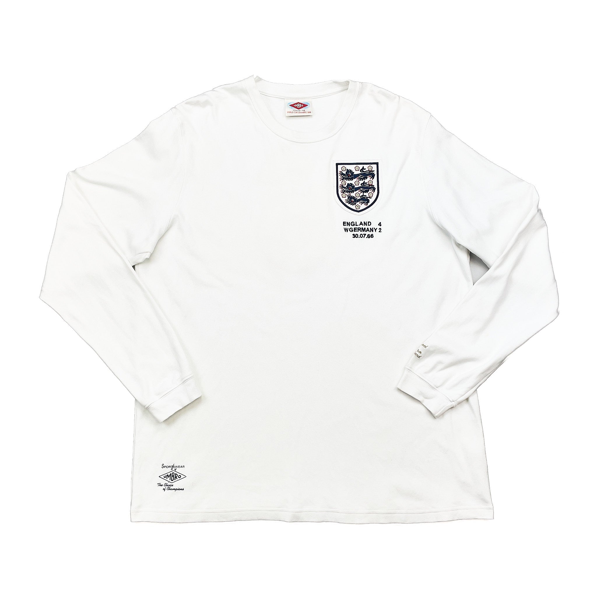 1966 England #6 L/S Re-Issue Home Shirt (XXL) Umbro – Cult Kits