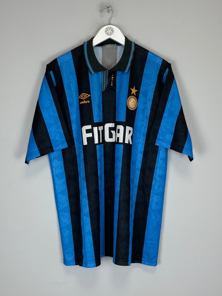 1991/92 INTER MILAN HOME SHIRT (XL) UMBRO - Cult Kits - XL - Buy Vintage Football Shirts, Authentic Retro Football Shirts For Sale, Classic Football Shirts & Soccer Jersey