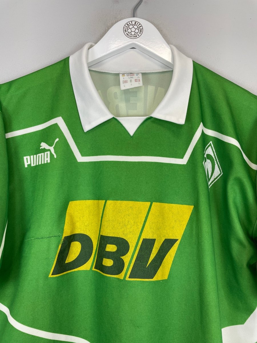 1993/94 WERDER BREMEN 10 AWAY SHIRT (L) PUMA - Cult Kits - Large - Buy Vintage Football Shirts, Authentic Retro Football Shirts For Sale, Classic Football Shirts & Soccer Jersey