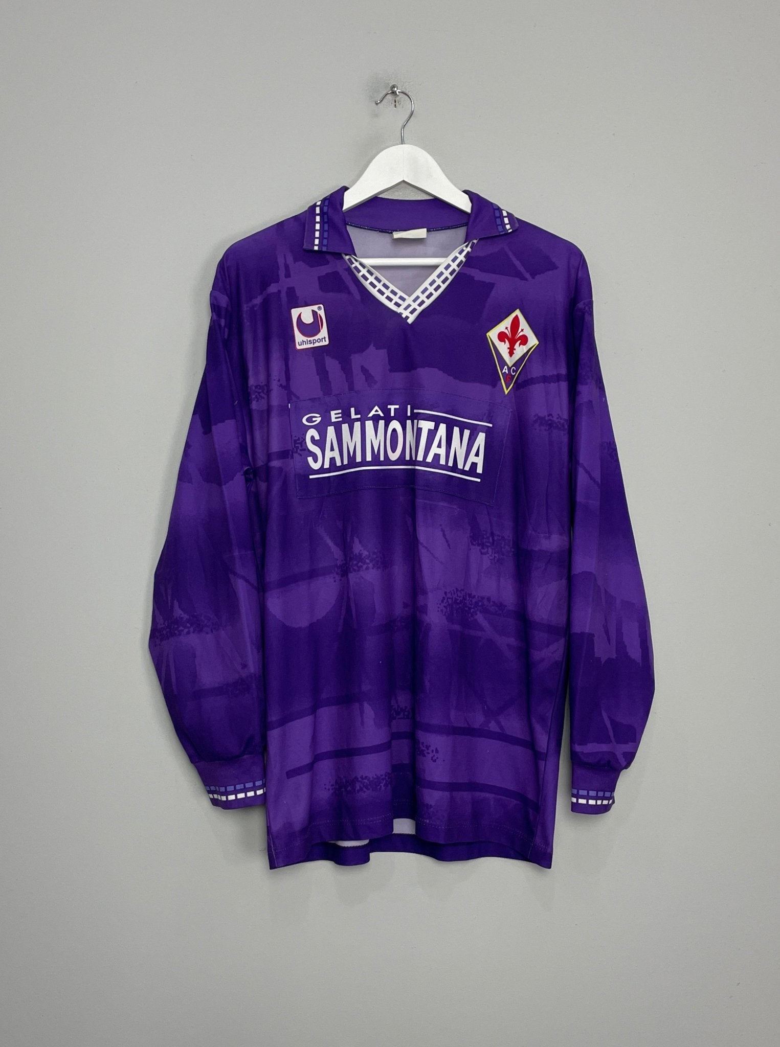 Uhlsport フィオレンティーナ 94-95 ユニフォーム L イタリア製 1994-95 Fiorentina Uhlsport Away Shirt L | Vintage Football Shirts
