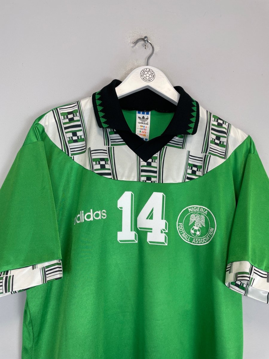 1994/95 NIGERIA AMOKACHI 14 HOME SHIRT (L) ADIDAS - Cult Kits - Large - Buy Vintage Football Shirts, Authentic Retro Football Shirts For Sale, Classic Football Shirts & Soccer Jersey