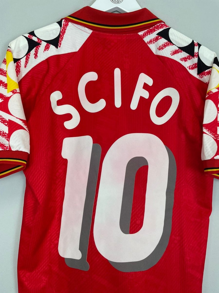1994/96 BELGIUM SCIFO 10 HOME SHIRT (M) DIADORA - Cult Kits - Medium - Buy Vintage Football Shirts, Authentic Retro Football Shirts For Sale, Classic Football Shirts & Soccer Jersey