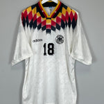 1994/96 GERMANY KLINSMANN 18 HOME SHIRT (XL) ADIDAS - Cult Kits - XL - Buy Vintage Football Shirts, Authentic Retro Football Shirts For Sale, Classic Football Shirts & Soccer Jersey