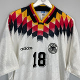 1994/96 GERMANY KLINSMANN 18 HOME SHIRT (XL) ADIDAS - Cult Kits - XL - Buy Vintage Football Shirts, Authentic Retro Football Shirts For Sale, Classic Football Shirts & Soccer Jersey