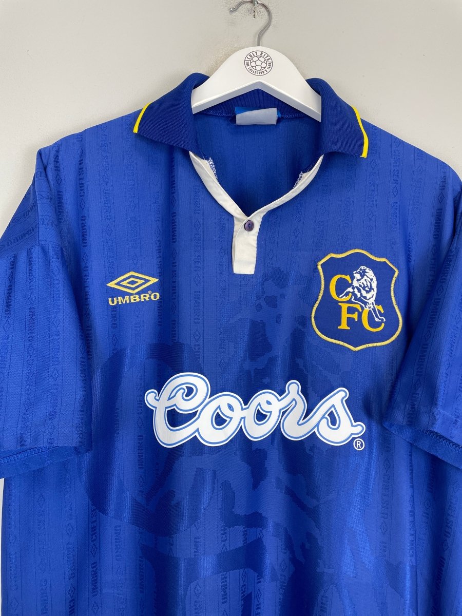 1995/96 CHELSEA HOME SHIRT (XL) UMBRO - Cult Kits - XL - Buy Vintage Football Shirts, Authentic Retro Football Shirts For Sale, Classic Football Shirts & Soccer Jersey