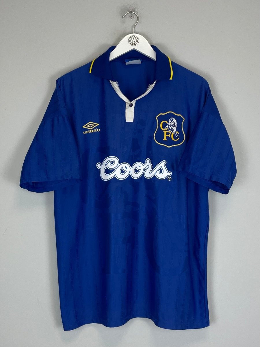 1995/96 CHELSEA HOME SHIRT (XL) UMBRO - Cult Kits - XL - Buy Vintage Football Shirts, Authentic Retro Football Shirts For Sale, Classic Football Shirts & Soccer Jersey