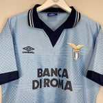 1995/96 LAZIO HOME SHIRT (M) UMBRO - Cult Kits - Medium - Buy Vintage Football Shirts, Authentic Retro Football Shirts For Sale, Classic Football Shirts & Soccer Jersey