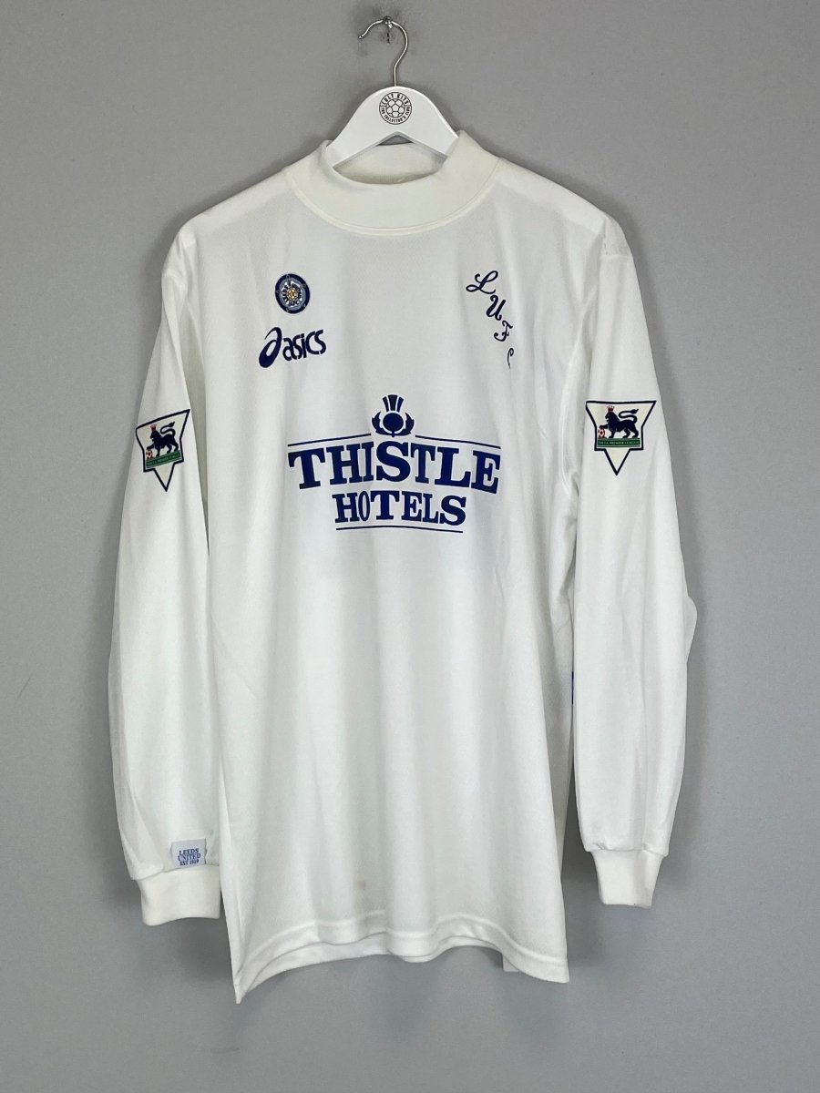 1995/96 LEEDS UNITED YEBOAH 21 L/S HOME SHIRT (L) ASICS - Cult Kits - Large - Buy Vintage Football Shirts, Authentic Retro Football Shirts For Sale, Classic Football Shirts & Soccer Jersey