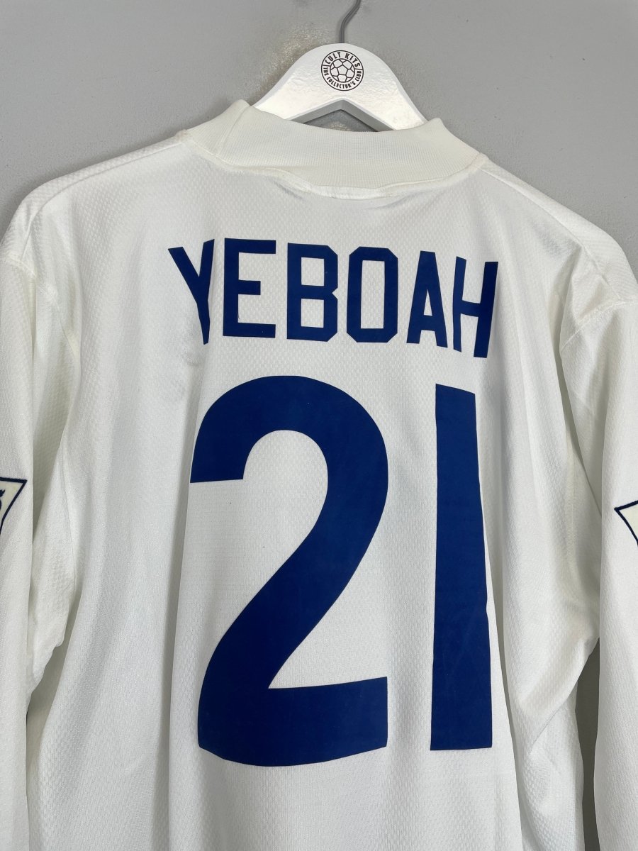 1995/96 LEEDS UNITED YEBOAH 21 L/S HOME SHIRT (L) ASICS - Cult Kits - Large - Buy Vintage Football Shirts, Authentic Retro Football Shirts For Sale, Classic Football Shirts & Soccer Jersey