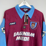 1995/97 WEST HAM DUMITRESCU 18 *BNWT* HOME SHIRT (L) PONY - Cult Kits - Large - Buy Vintage Football Shirts, Authentic Retro Football Shirts For Sale, Classic Football Shirts & Soccer Jersey