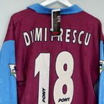 1995/97 WEST HAM DUMITRESCU 18 *BNWT* HOME SHIRT (L) PONY - Cult Kits - Large - Buy Vintage Football Shirts, Authentic Retro Football Shirts For Sale, Classic Football Shirts & Soccer Jersey