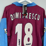 1995/97 WEST HAM DUMITRESCU 18 *BNWT* HOME SHIRT (L) PONY - Cult Kits - Large - Buy Vintage Football Shirts, Authentic Retro Football Shirts For Sale, Classic Football Shirts & Soccer Jersey