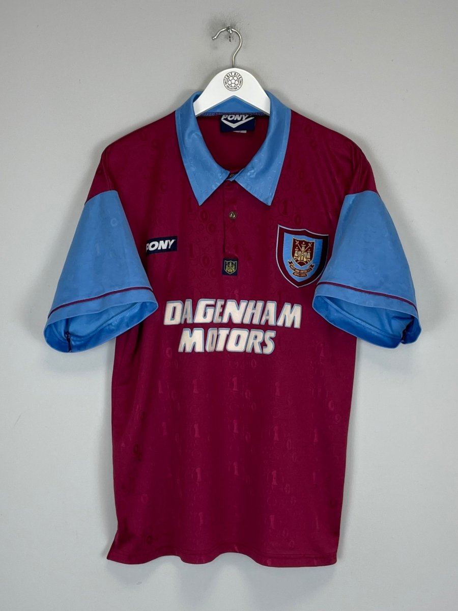 1995/97 WEST HAM HOME SHIRT (L) PONY - Cult Kits - Large - Buy Vintage Football Shirts, Authentic Retro Football Shirts For Sale, Classic Football Shirts & Soccer Jersey