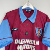 1995/97 WEST HAM HOME SHIRT (L) PONY - Cult Kits - Large - Buy Vintage Football Shirts, Authentic Retro Football Shirts For Sale, Classic Football Shirts & Soccer Jersey