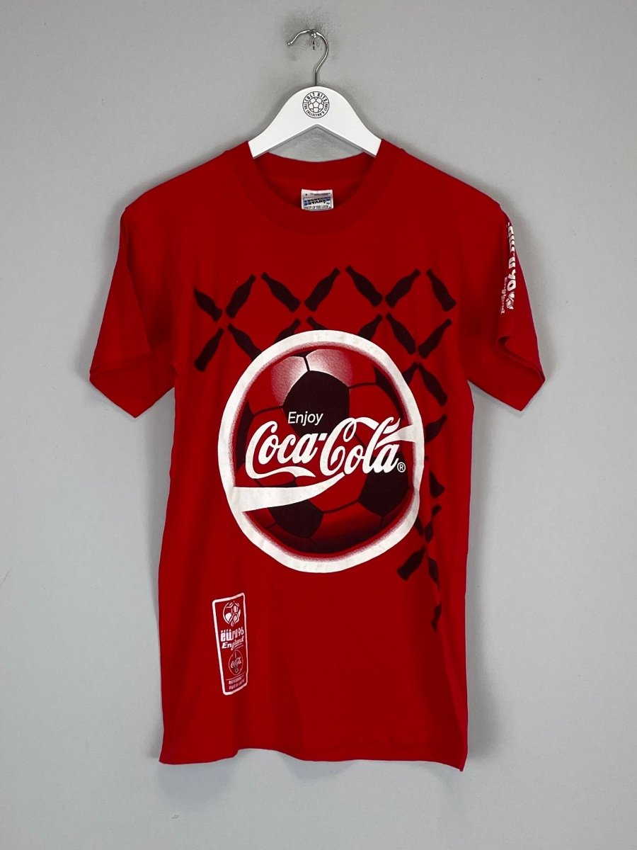 1996 COCA COLA EUROS T - SHIRT (S) OM - Cult Kits - Small - Buy Vintage Football Shirts, Authentic Retro Football Shirts For Sale, Classic Football Shirts & Soccer Jersey