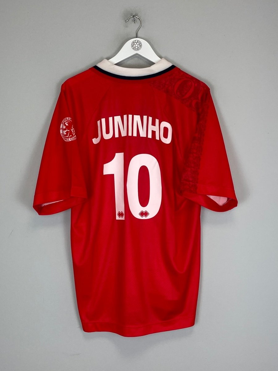 1996/97 MIDDLESBROUGH JUNINHO 10 HOME SHIRT (L) ERREA - Cult Kits - Large - Buy Vintage Football Shirts, Authentic Retro Football Shirts For Sale, Classic Football Shirts & Soccer Jersey