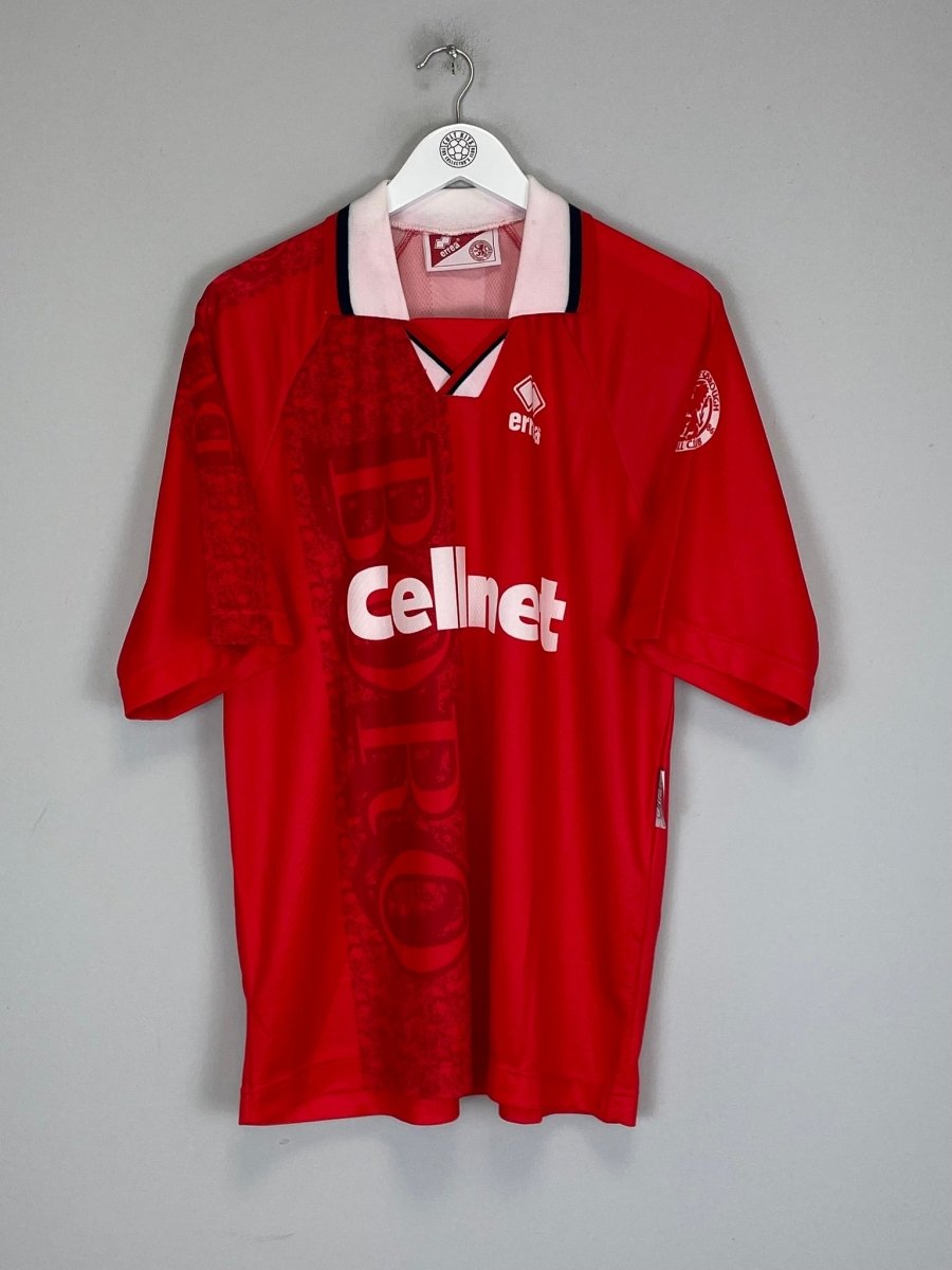 1996/97 MIDDLESBROUGH JUNINHO 10 HOME SHIRT (L) ERREA - Cult Kits - Large - Buy Vintage Football Shirts, Authentic Retro Football Shirts For Sale, Classic Football Shirts & Soccer Jersey