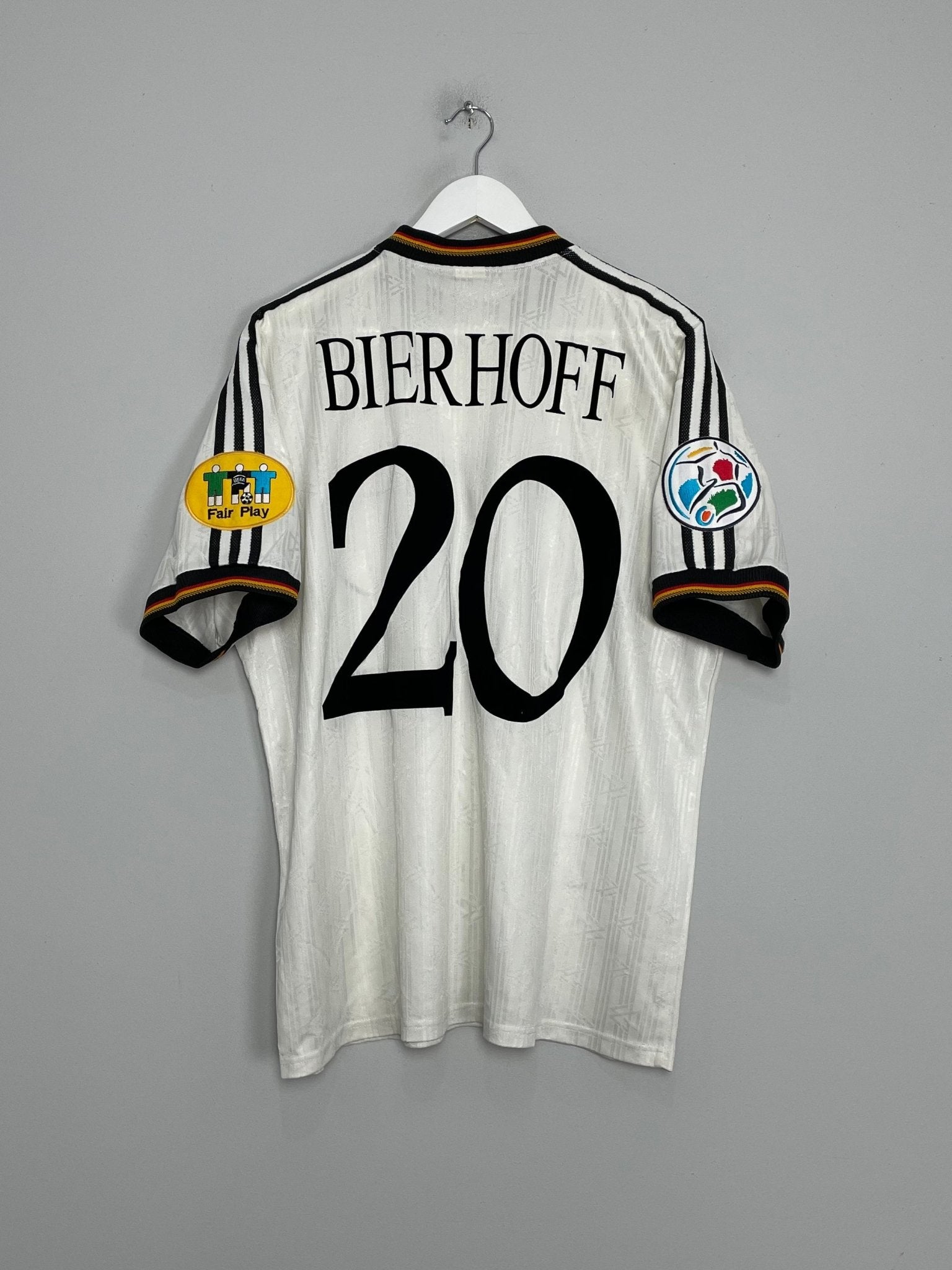 adidas ドイツ代表ユニフォーム　BIERHOFF 20 ピアホフ　Oサイズ 1996/98 GERMANY BIERHOFF #20 HOME SHIRT (XL) ADIDAS – Cult Kits