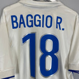 1997/98 ITALY R.BAGGIO 18 AWAY SHIRT (M) NIKE - Cult Kits - Medium - Buy Vintage Football Shirts, Authentic Retro Football Shirts For Sale, Classic Football Shirts & Soccer Jersey