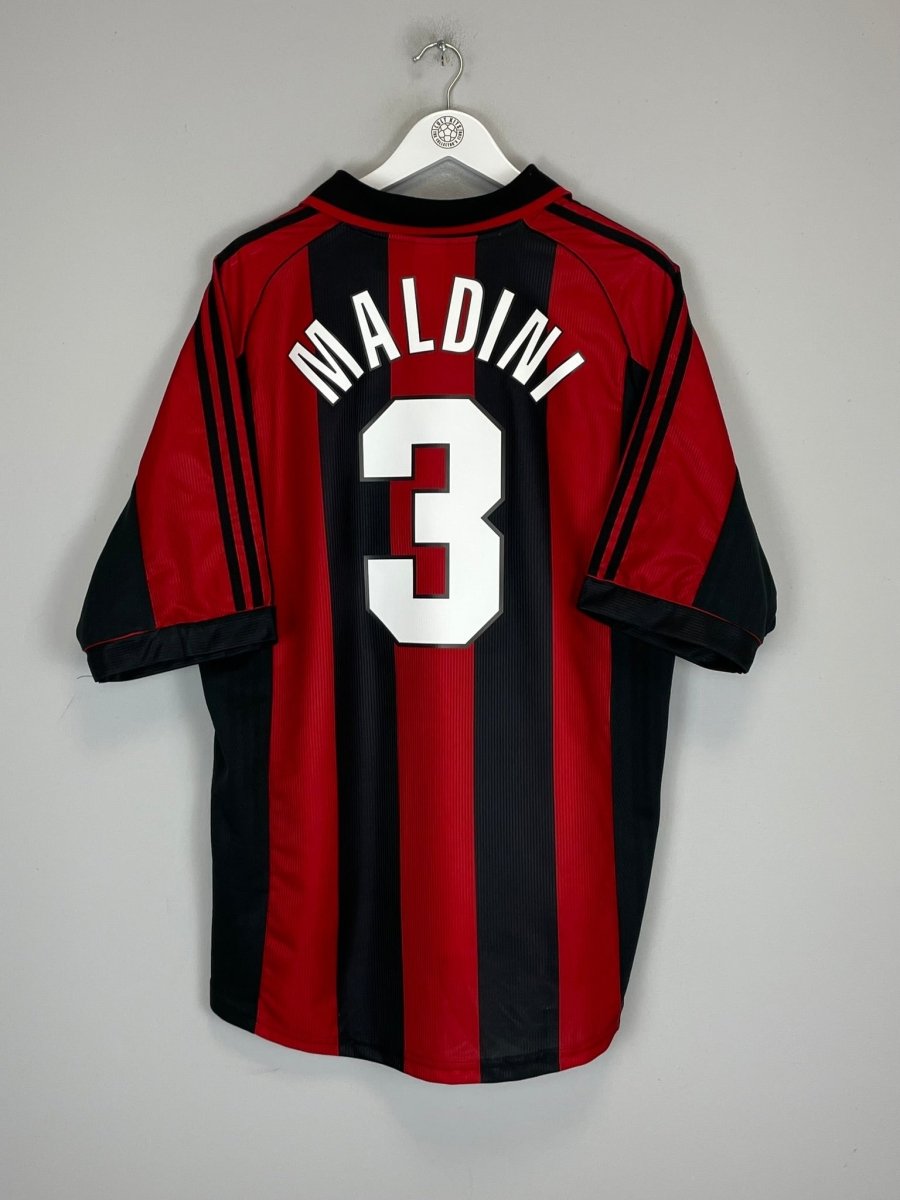 1998/00 AC MILAN MALDINI 3 HOME SHIRT (XL) ADIDAS - Cult Kits - XL - Buy Vintage Football Shirts, Authentic Retro Football Shirts For Sale, Classic Football Shirts & Soccer Jersey