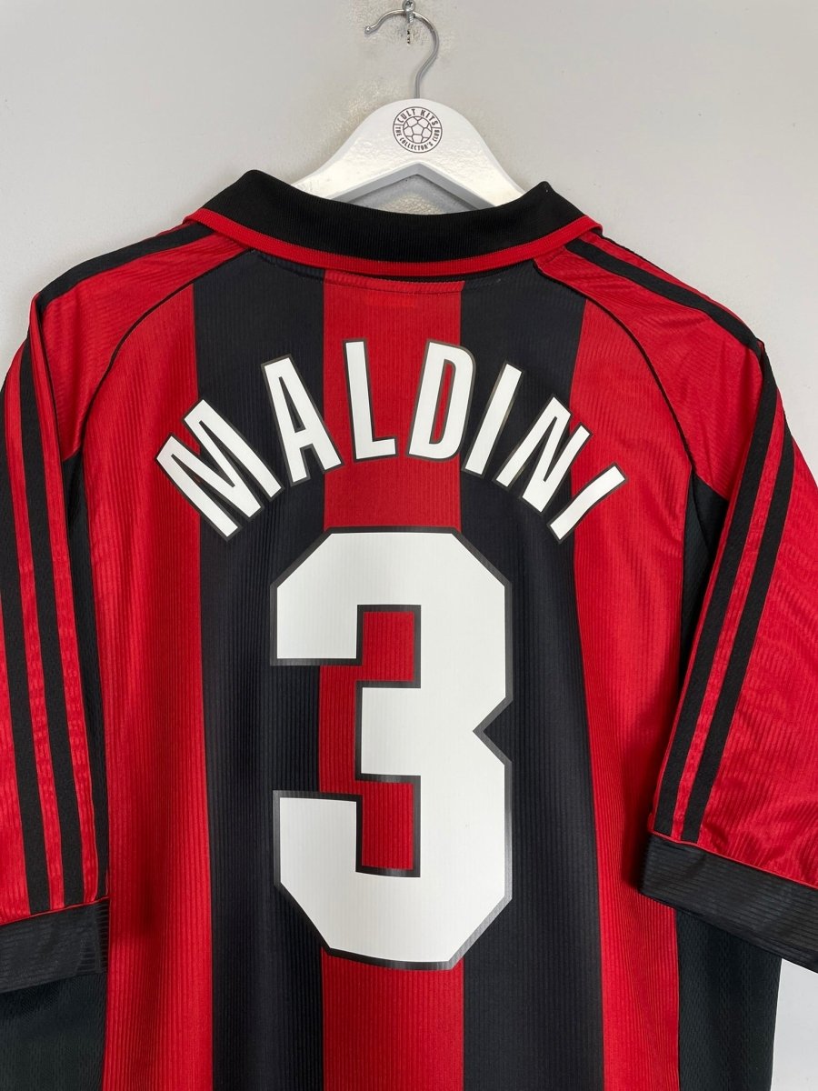 1998/00 AC MILAN MALDINI 3 HOME SHIRT (XL) ADIDAS - Cult Kits - XL - Buy Vintage Football Shirts, Authentic Retro Football Shirts For Sale, Classic Football Shirts & Soccer Jersey