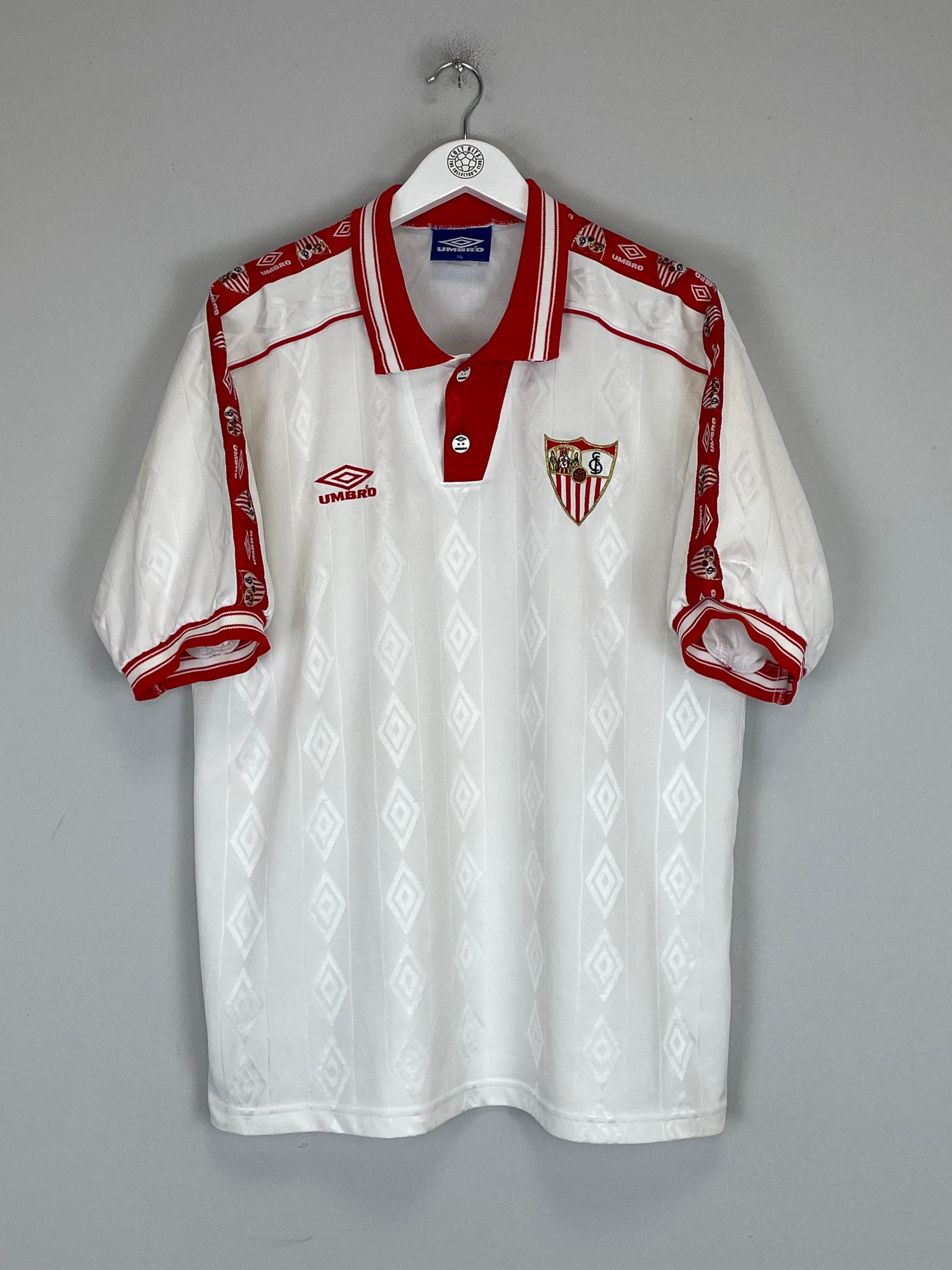 Shop 1998/99 SEVILLA HOME SHIRT (XL) UMBRO, classic football shirts, vintage football shirts & retro soccer jerseys at Cult Kits