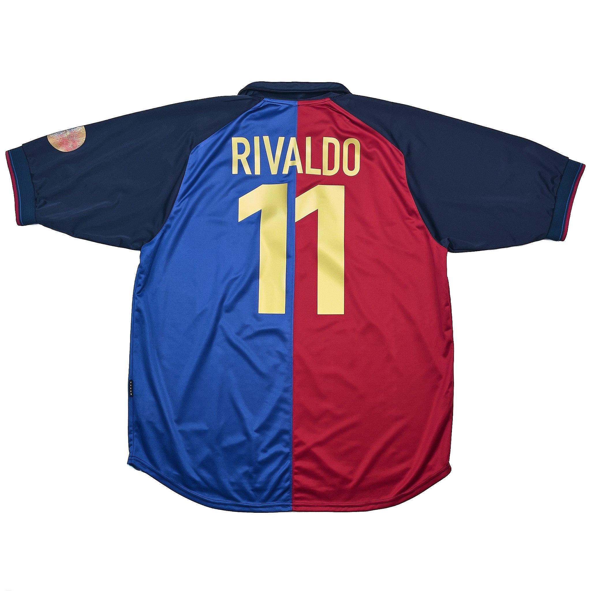 【正規品】バルセロナ 1999年記念シャツ RIVALDO 11 L パッチあり 1999/00 Barcelona Rivaldo #11 *Centenary* Home Shirt (XL) Nike