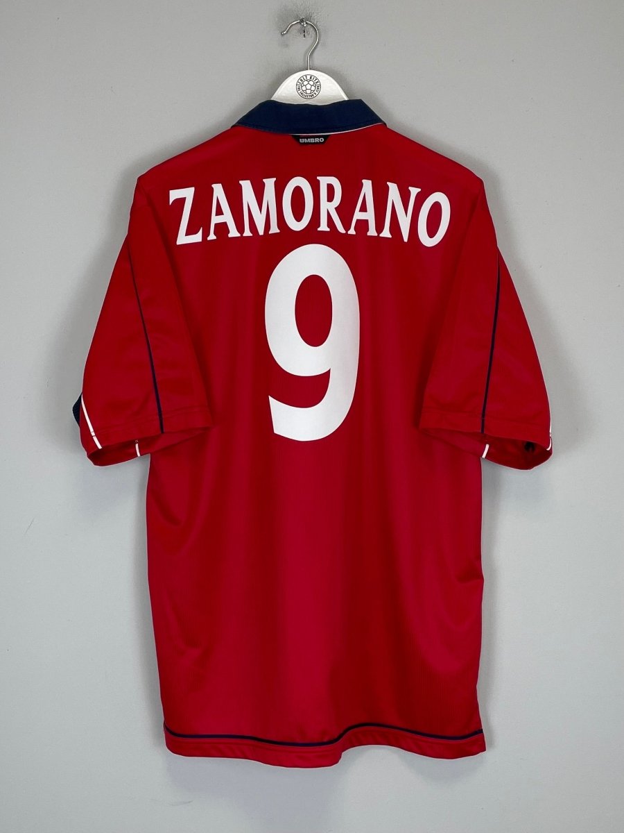 2000/01 CHILE ZAMORANO 9 HOME SHIRT (L) UMBRO - Cult Kits - Large - Buy Vintage Football Shirts, Authentic Retro Football Shirts For Sale, Classic Football Shirts & Soccer Jersey