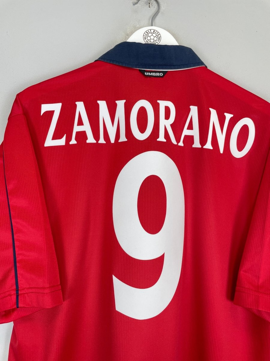 2000/01 CHILE ZAMORANO 9 HOME SHIRT (L) UMBRO - Cult Kits - Large - Buy Vintage Football Shirts, Authentic Retro Football Shirts For Sale, Classic Football Shirts & Soccer Jersey