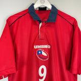 2000/01 CHILE ZAMORANO 9 HOME SHIRT (L) UMBRO - Cult Kits - Large - Buy Vintage Football Shirts, Authentic Retro Football Shirts For Sale, Classic Football Shirts & Soccer Jersey