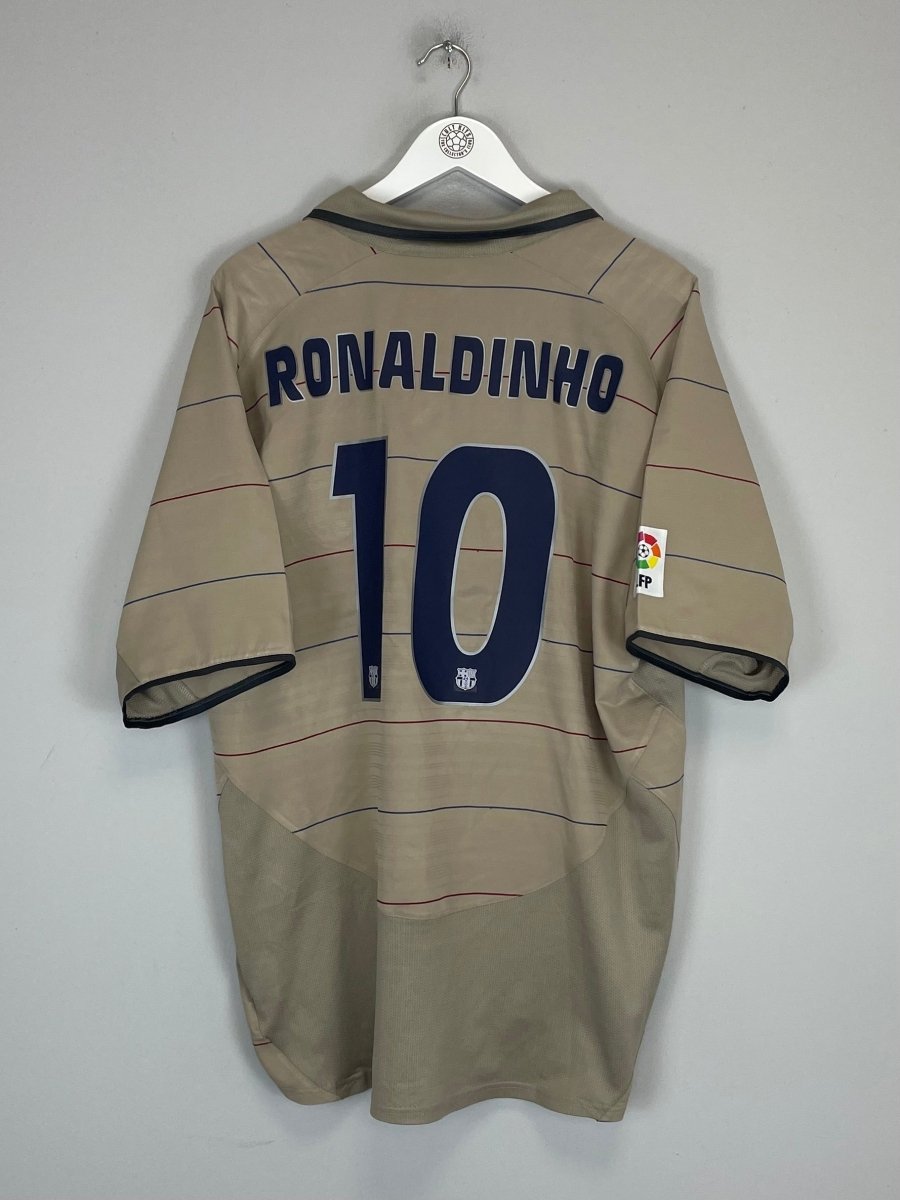 2003/04 BARCELONA RONALDINHO 10 AWAY SHIRT (XL) NIKE - Cult Kits - XL - Buy Vintage Football Shirts, Authentic Retro Football Shirts For Sale, Classic Football Shirts & Soccer Jersey