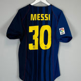 2004/05 BARCELONA MESSI 20 AWAY SHIRT (M) NIKE - Cult Kits - Medium - Buy Vintage Football Shirts, Authentic Retro Football Shirts For Sale, Classic Football Shirts & Soccer Jersey
