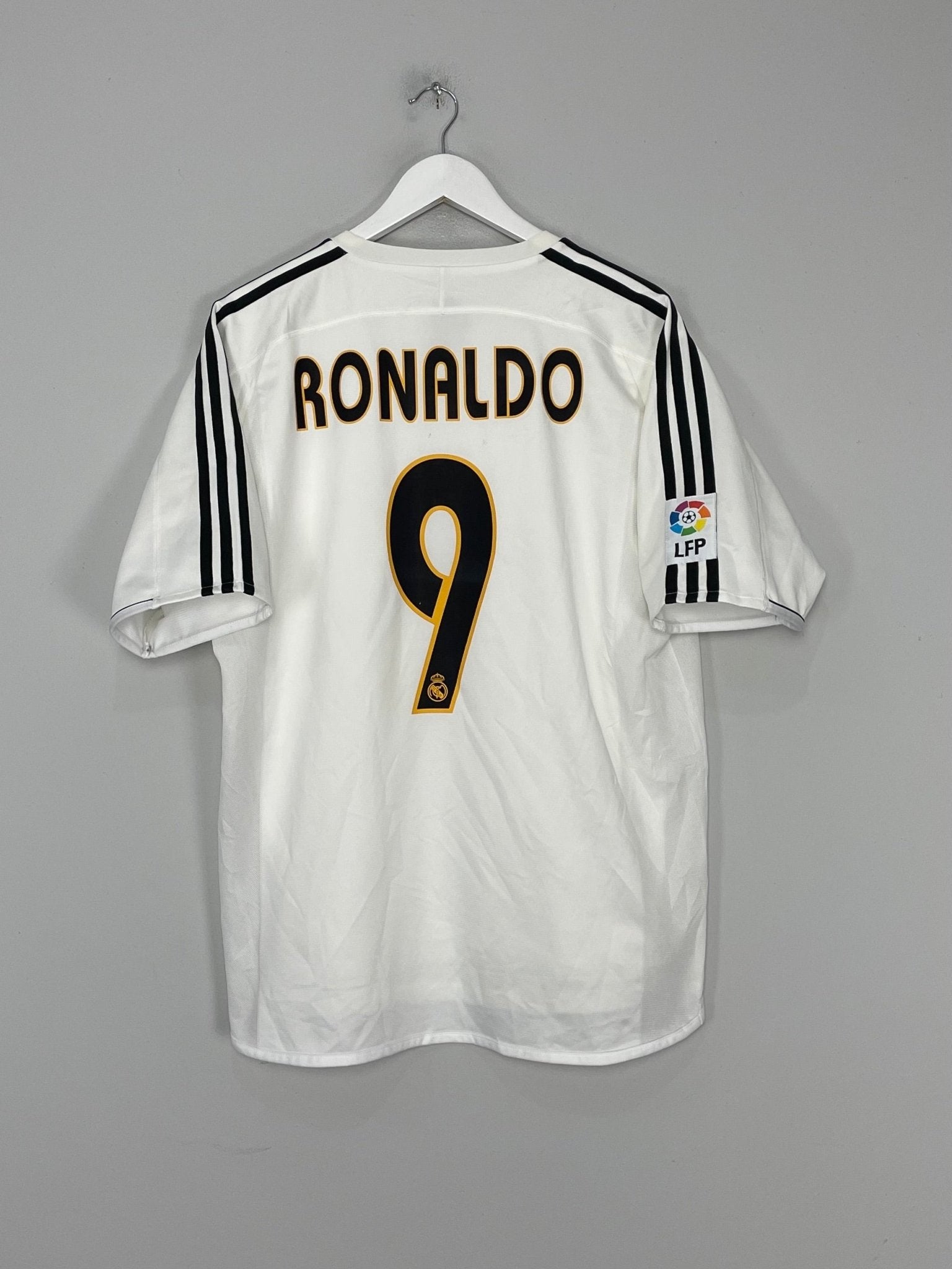 【激レア】ADIDAS RONALDO Real Madrid ‘04-‘05 2004/05 REAL MADRID RONALDO #9 *PLAYER ISSUE* HOME SHIRT (L