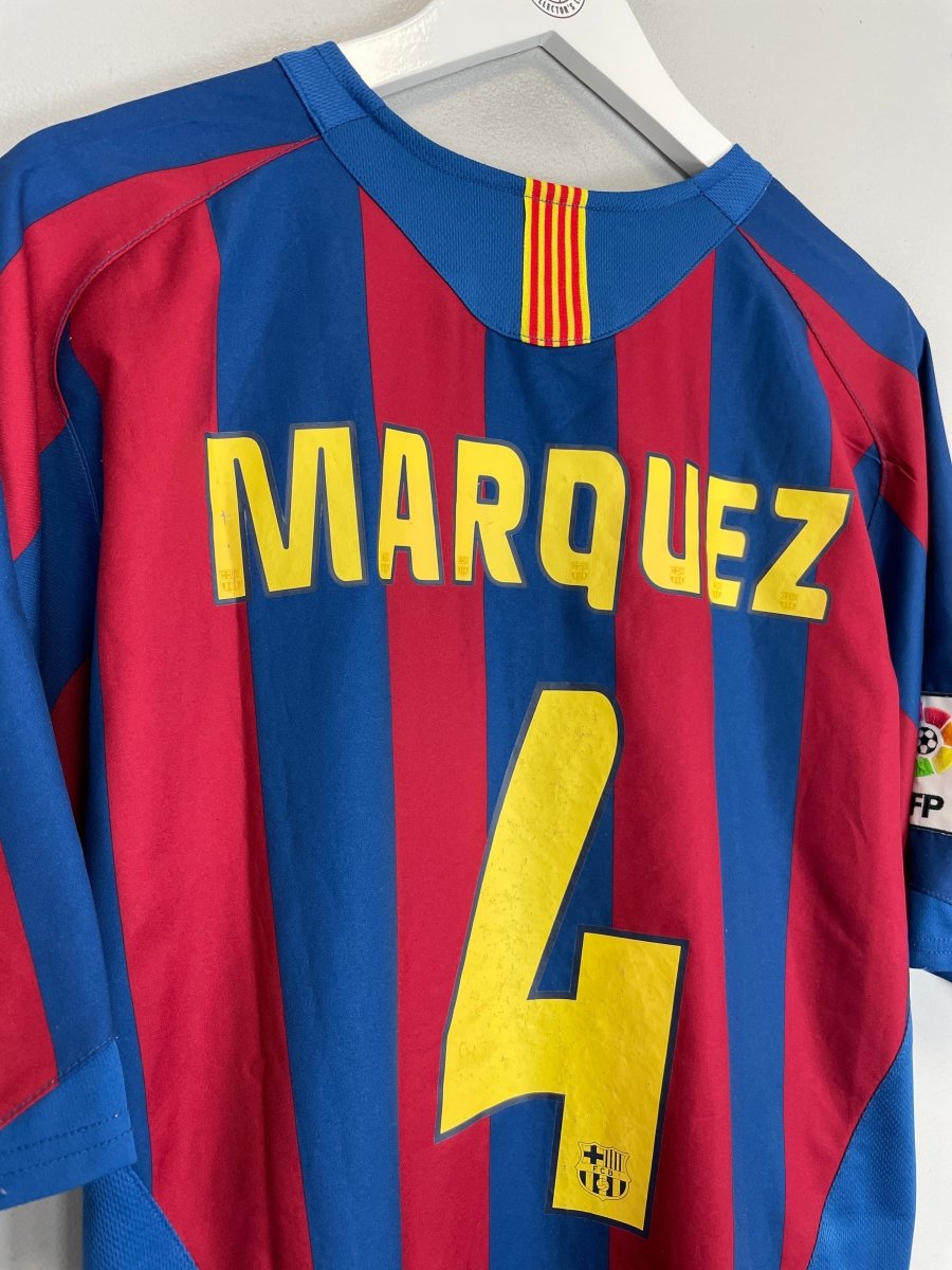 2005/06 BARCELONA MARQUEZ 4 HOME SHIRT (XL) NIKE - Cult Kits - XL - Buy Vintage Football Shirts, Authentic Retro Football Shirts For Sale, Classic Football Shirts & Soccer Jersey