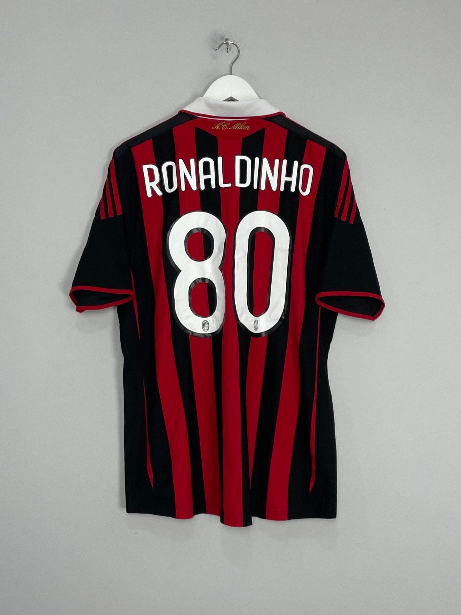 2009/10 AC MILAN RONALDINHO #80 HOME SHIRT (L) ADIDAS – Cult Kits