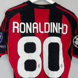 2010/11 AC MILAN RONALDINHO 80 C/L HOME SHIRT (S) ADIDAS - Cult Kits - Small - Buy Vintage Football Shirts, Authentic Retro Football Shirts For Sale, Classic Football Shirts & Soccer Jersey