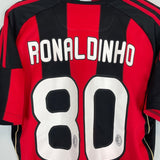 2010/11 AC MILAN RONALDINHO 80 HOME SHIRT (L) ADIDAS - Cult Kits - Large - Buy Vintage Football Shirts, Authentic Retro Football Shirts For Sale, Classic Football Shirts & Soccer Jersey