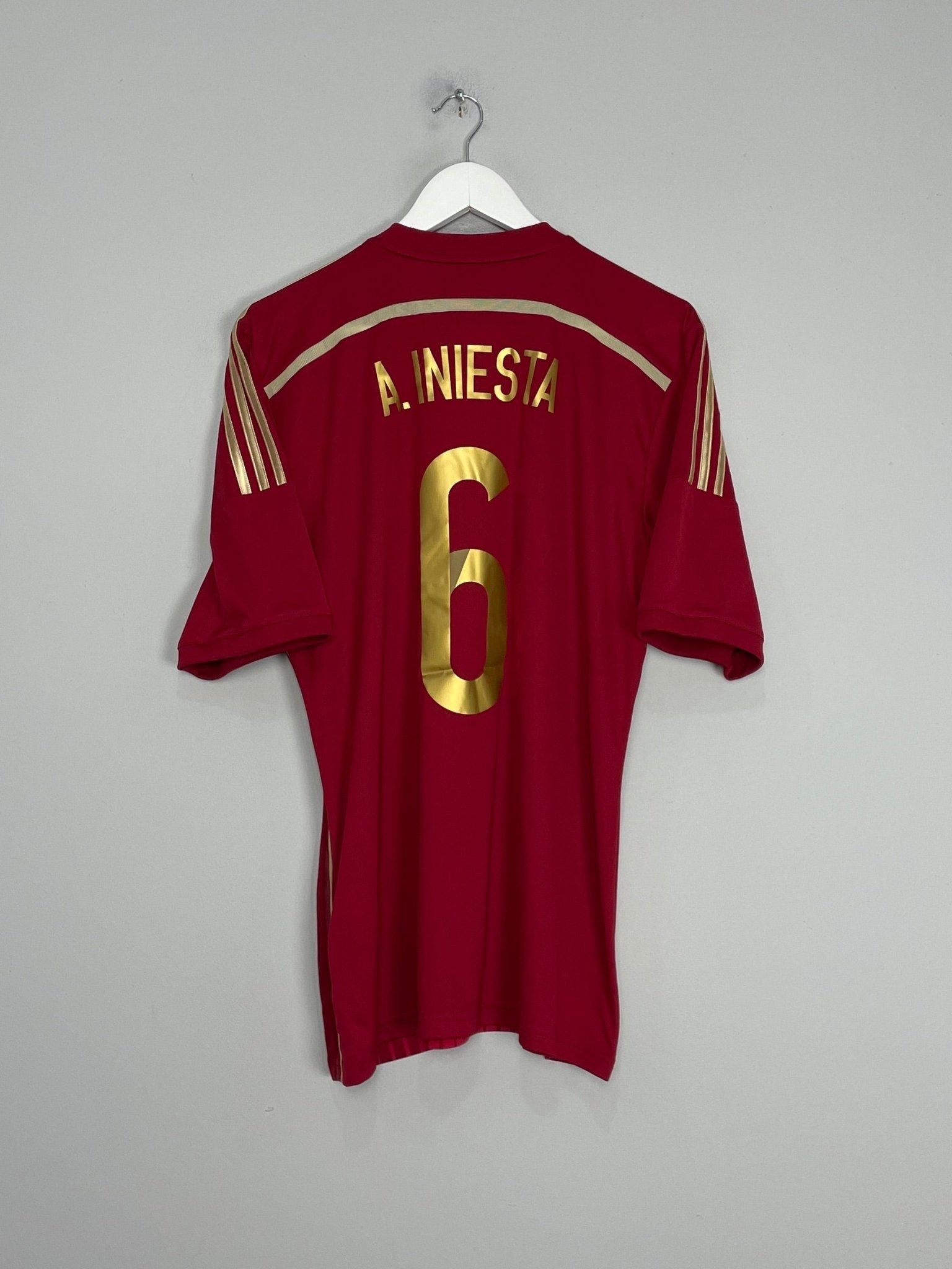 2014/15 SPAIN A.INIESTA #6 HOME SHIRT (M) ADIDAS – Cult Kits
