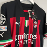 Shop 2022/23 AC Milan Leao #17 *BNWT* C/L Home Shirt (Multiple) Puma, classic football shirts, vintage football shirts & retro soccer jerseys at Cult Kits