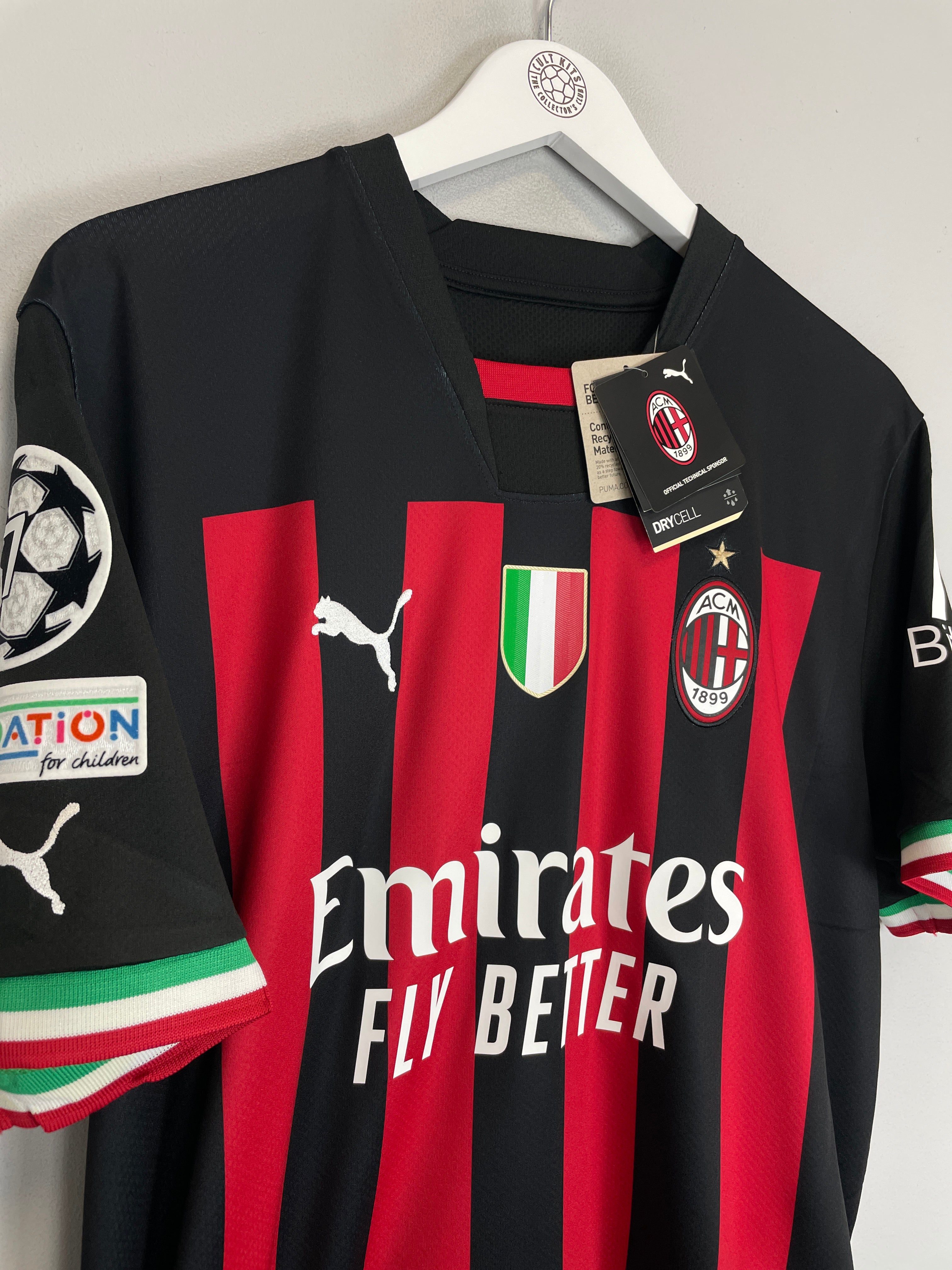 Shop 2022/23 AC Milan Leao #17 *BNWT* C/L Home Shirt (Multiple) Puma, classic football shirts, vintage football shirts & retro soccer jerseys at Cult Kits
