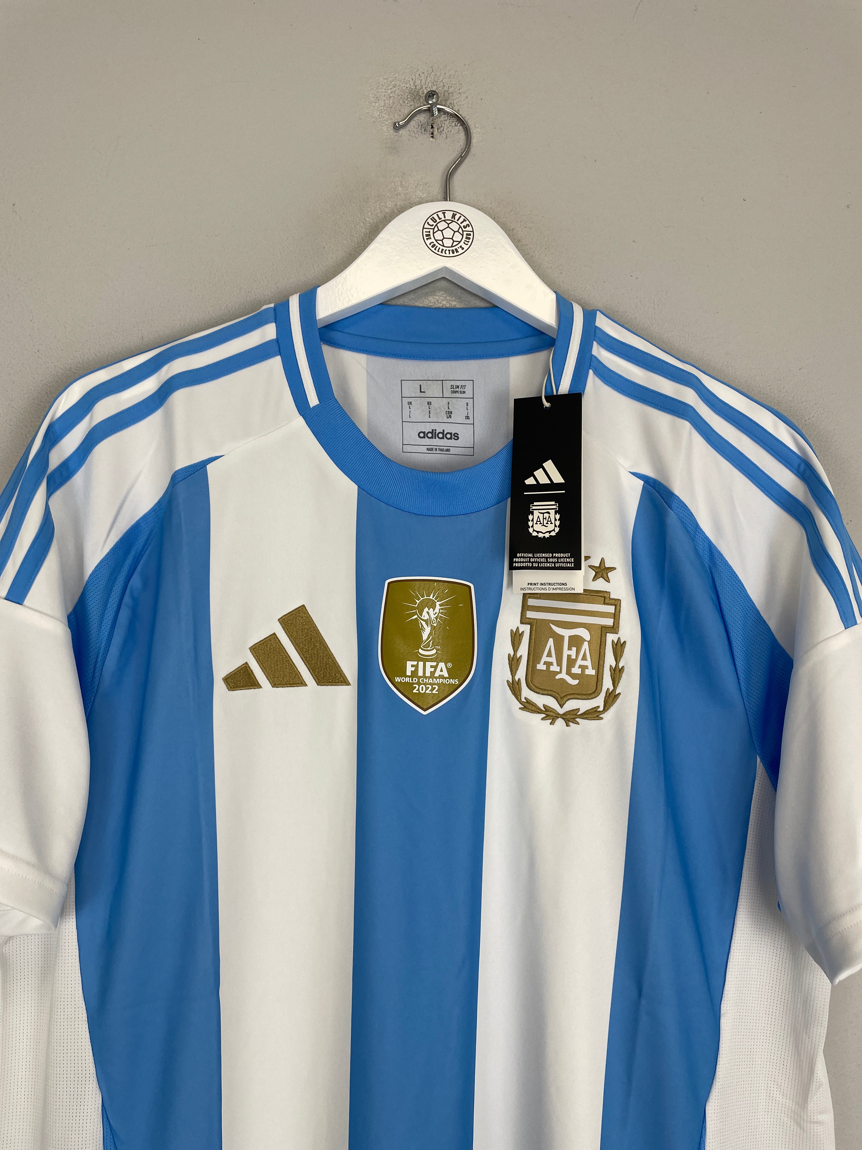 Shop 2024/25 Argentina *BNWT* Home Shirt (Multiple Sizes) Adidas, classic football shirts, vintage football shirts & retro soccer jerseys at Cult Kits