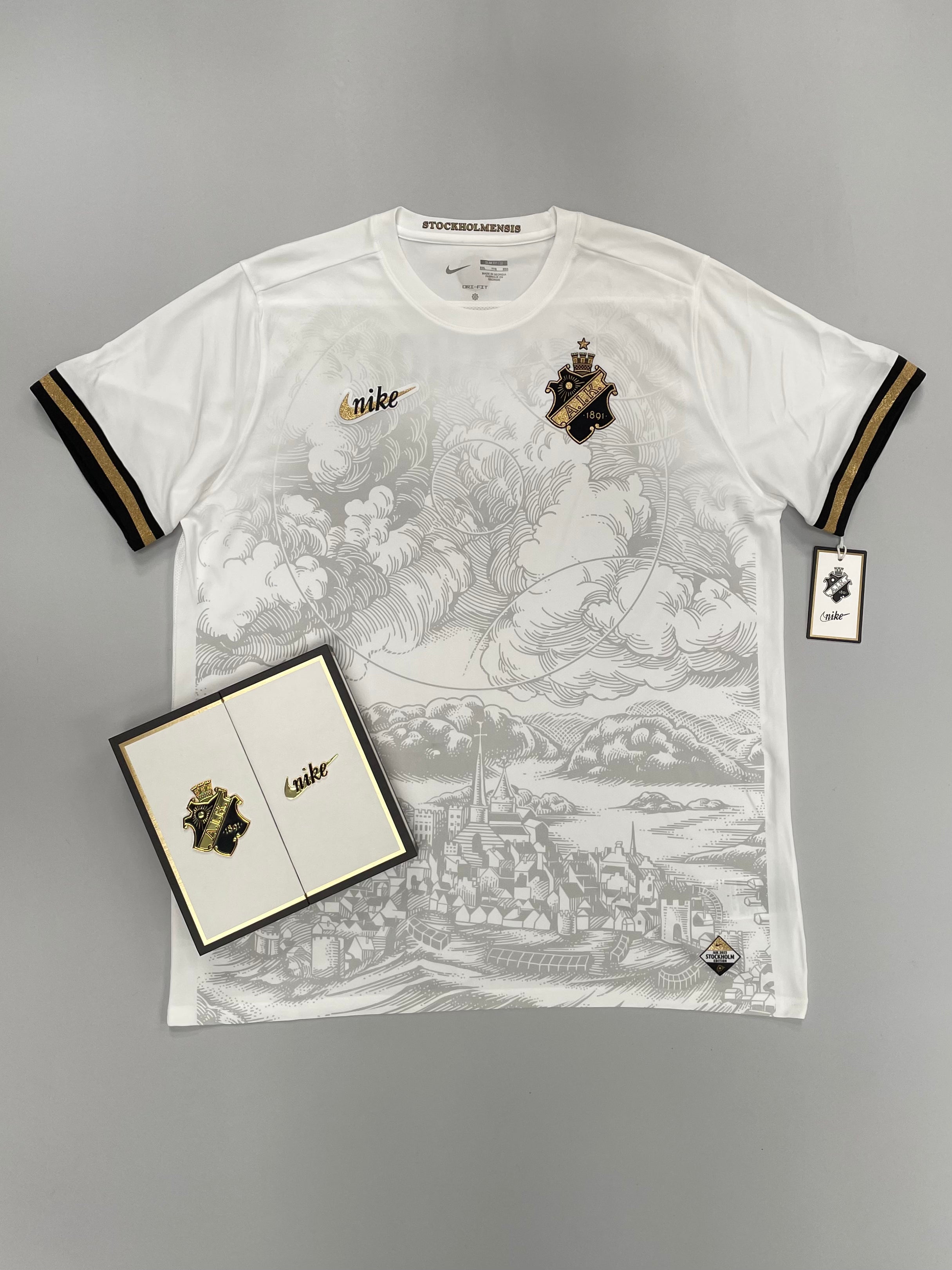 Shop 2023 AIK STOCKHOLM GOLD LTD EDITION SHIRT (XXL) NIKE, classic football shirts, vintage football shirts & retro soccer jerseys at Cult Kits