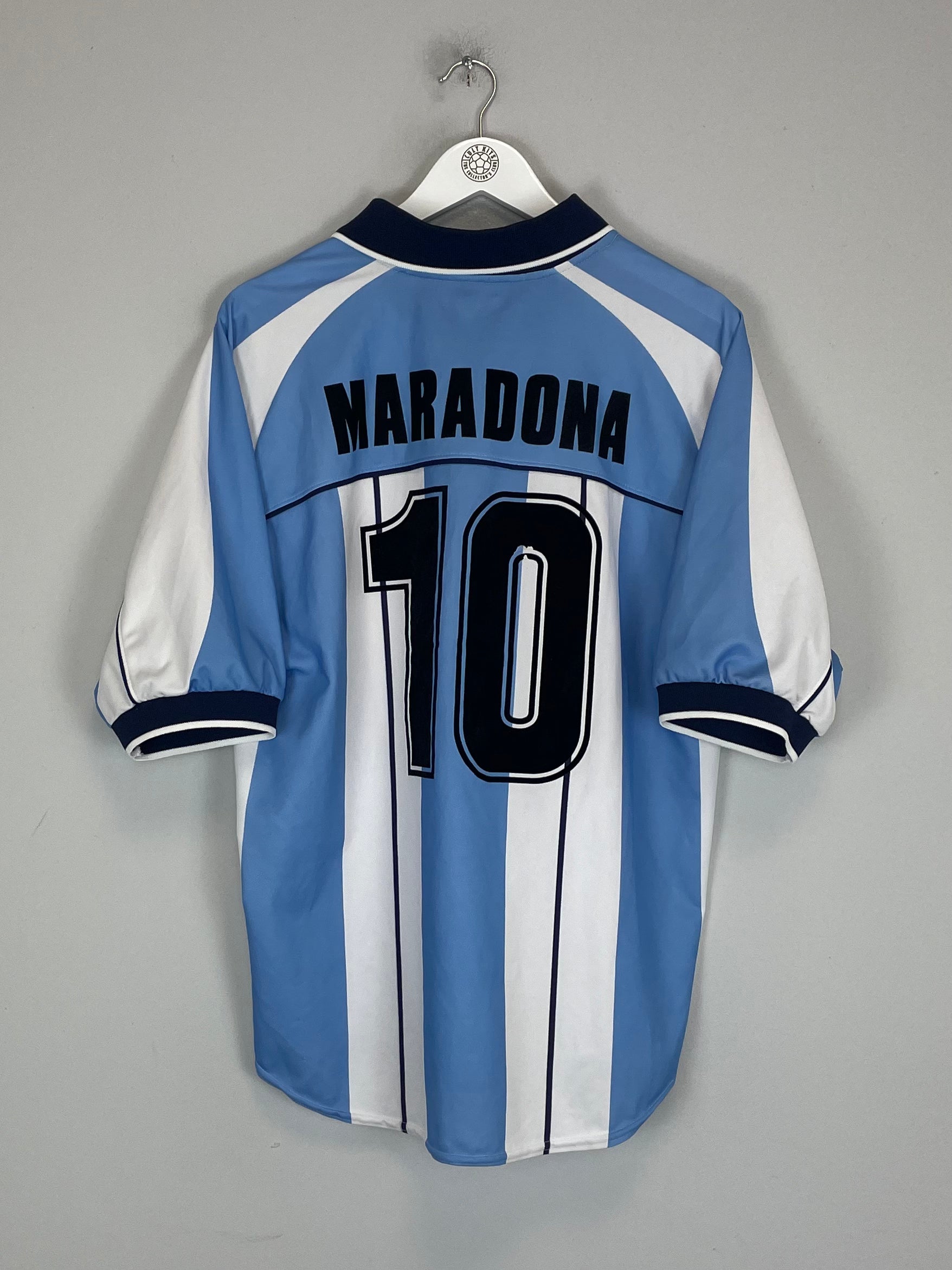 Shop 2000/01 ARGENTINA MARADONA #10 HOME SHIRT (L) REEBOK, classic football shirts, vintage football shirts & retro soccer jerseys at Cult Kits