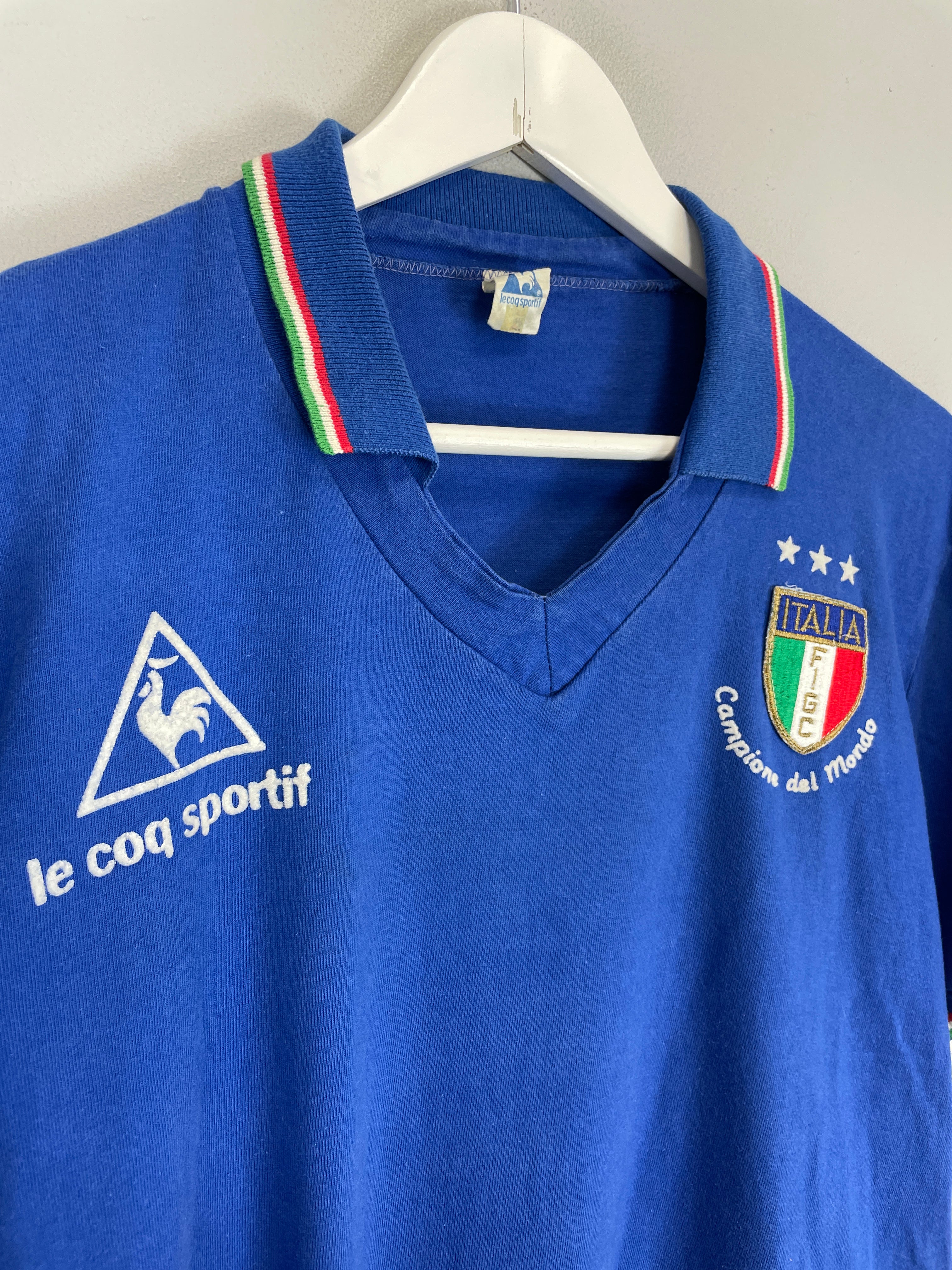 Shop 1982 ITALY *CHAMPIONS* HOME SHIRT (M) LE COQ SPORTIF, classic football shirts, vintage football shirts & retro soccer jerseys at Cult Kits