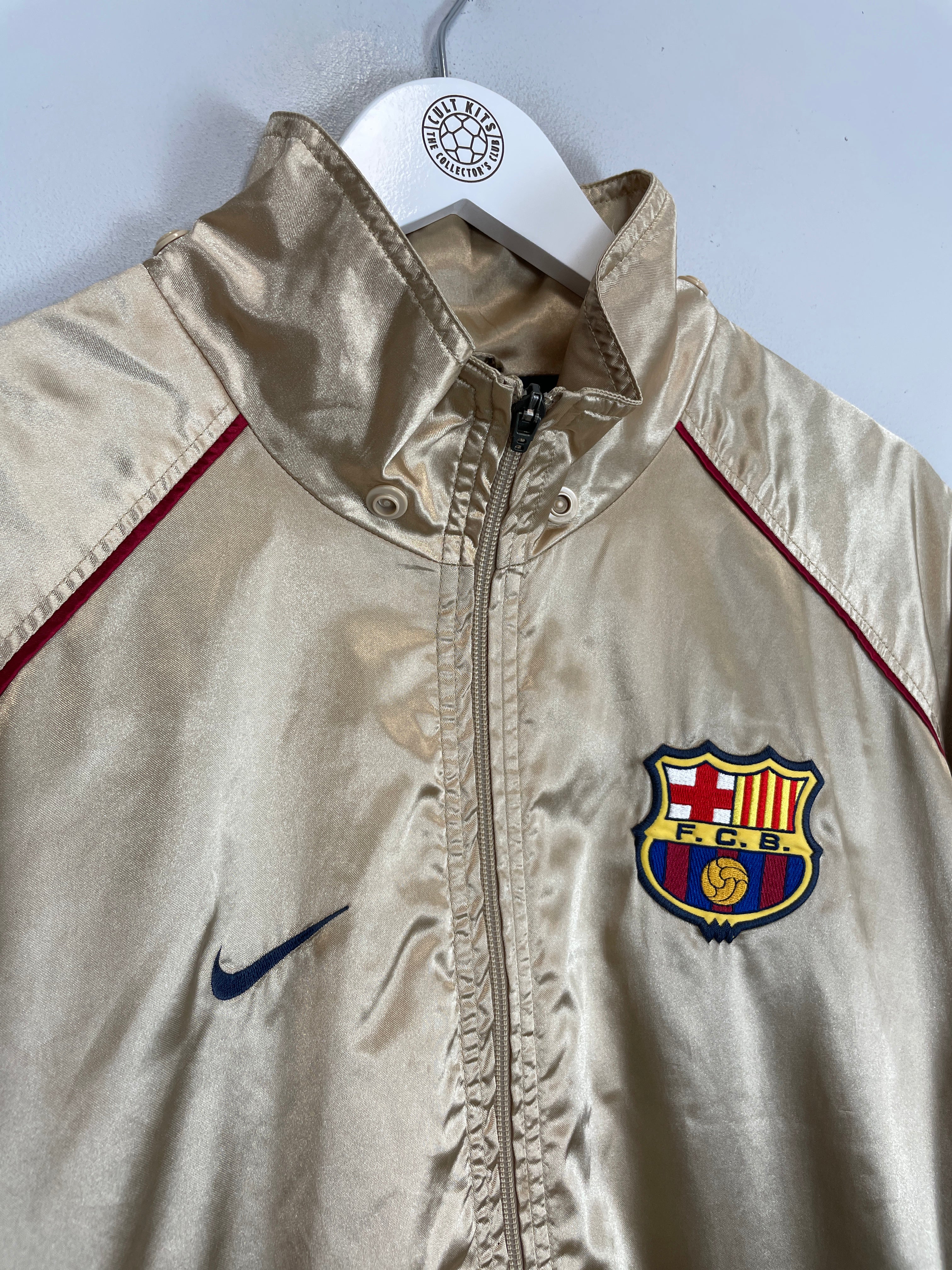 Shop 2001/02 BARCELONA NIKE TRACK JACKET (M) NIKE, classic football shirts, vintage football shirts & retro soccer jerseys at Cult Kits