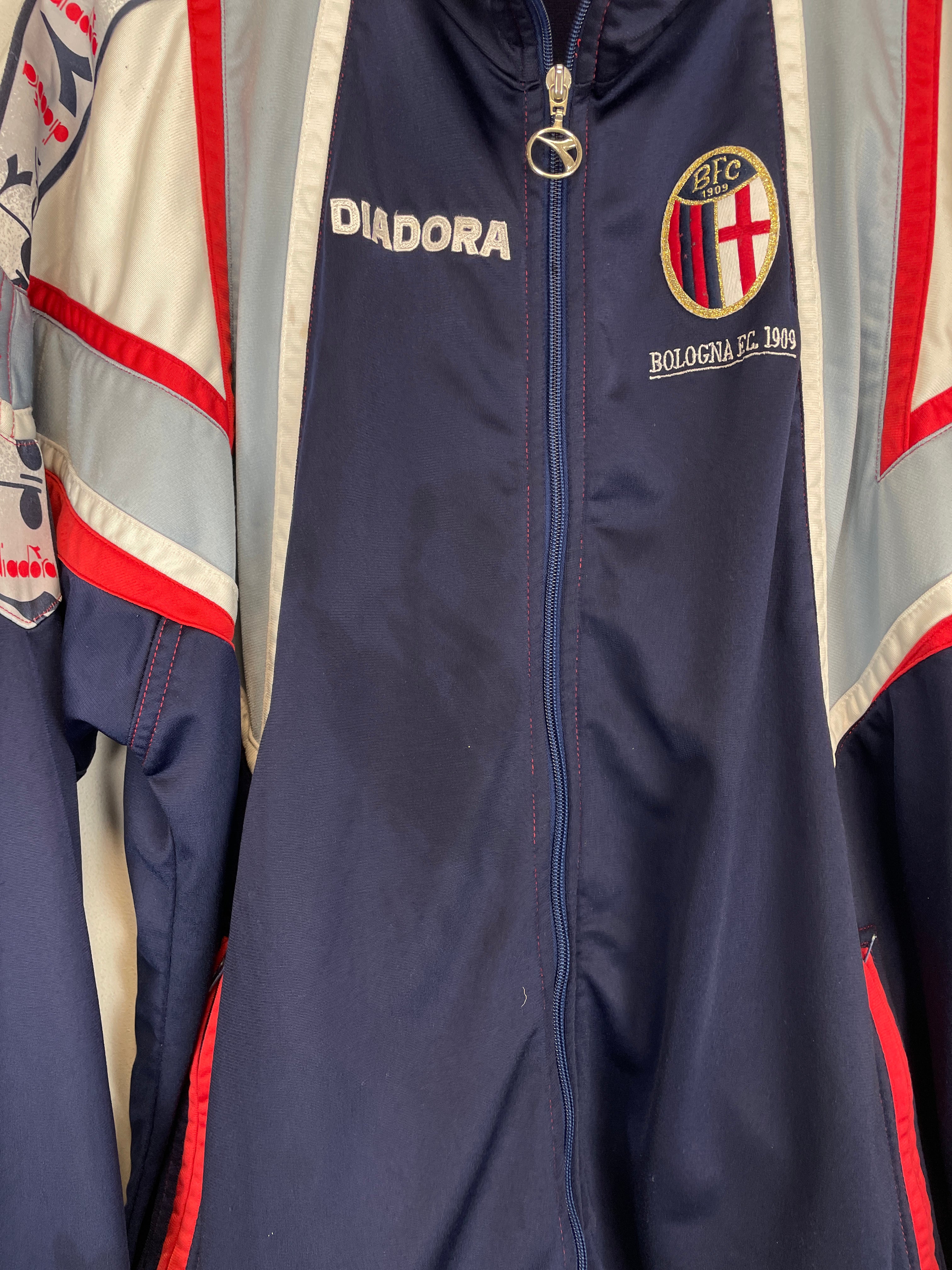 Shop 1996/97 BOLOGNA TRACK JACKET (M) DIADORA, classic football shirts, vintage football shirts & retro soccer jerseys at Cult Kits