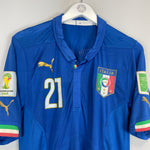 Shop 2014/15 ITALY PIRLO #21 *PLAYER ISSUE* HOME SHIRT (XL) PUMA, classic football shirts, vintage football shirts & retro soccer jerseys at Cult Kits