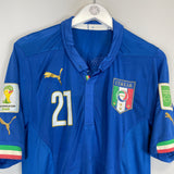 Shop 2014/15 ITALY PIRLO #21 *PLAYER ISSUE* HOME SHIRT (XL) PUMA, classic football shirts, vintage football shirts & retro soccer jerseys at Cult Kits