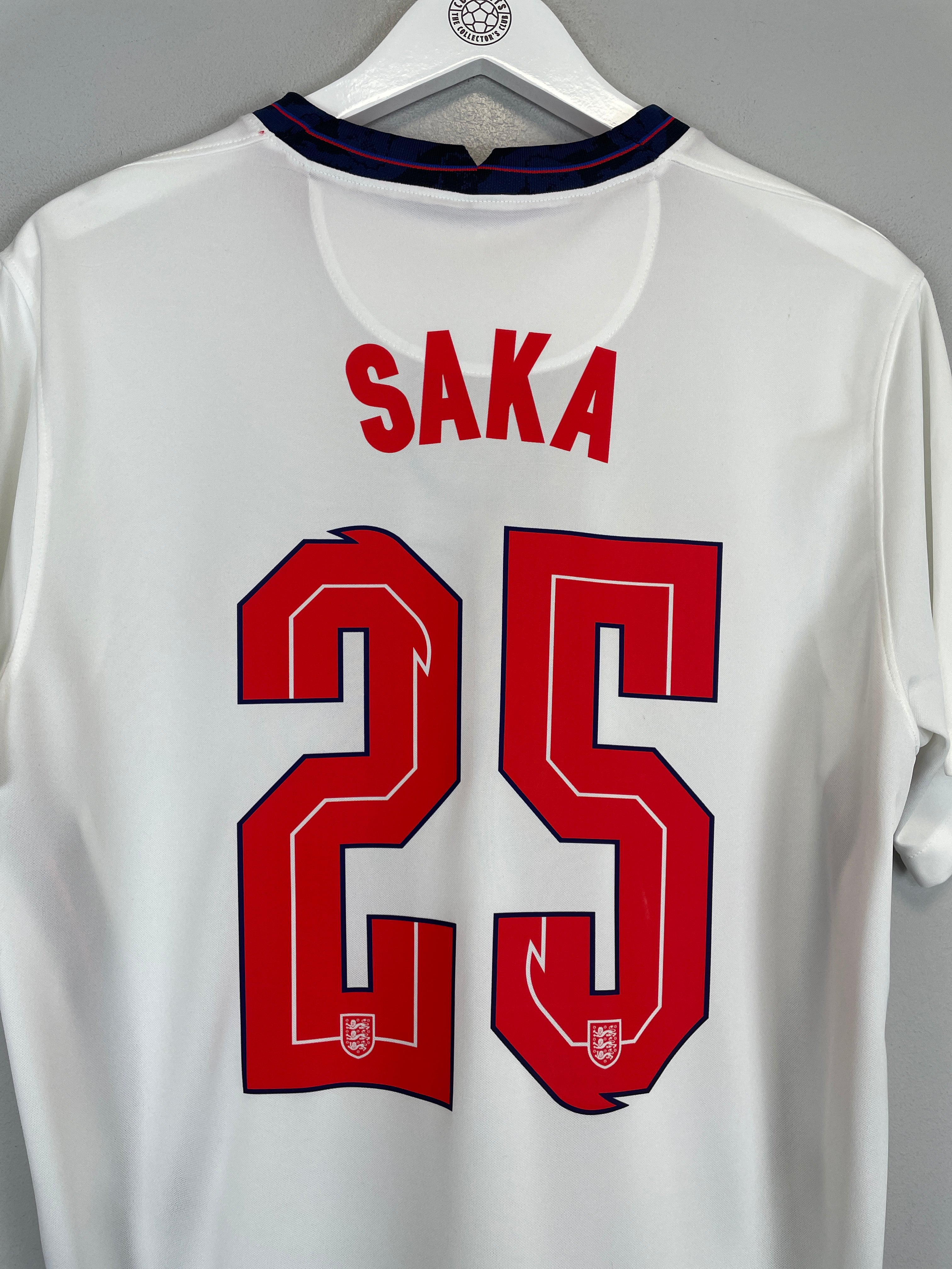 Shop 2020/21 ENGLAND SAKA #25 HOME SHIRT (L) NIKE, classic football shirts, vintage football shirts & retro soccer jerseys at Cult Kits